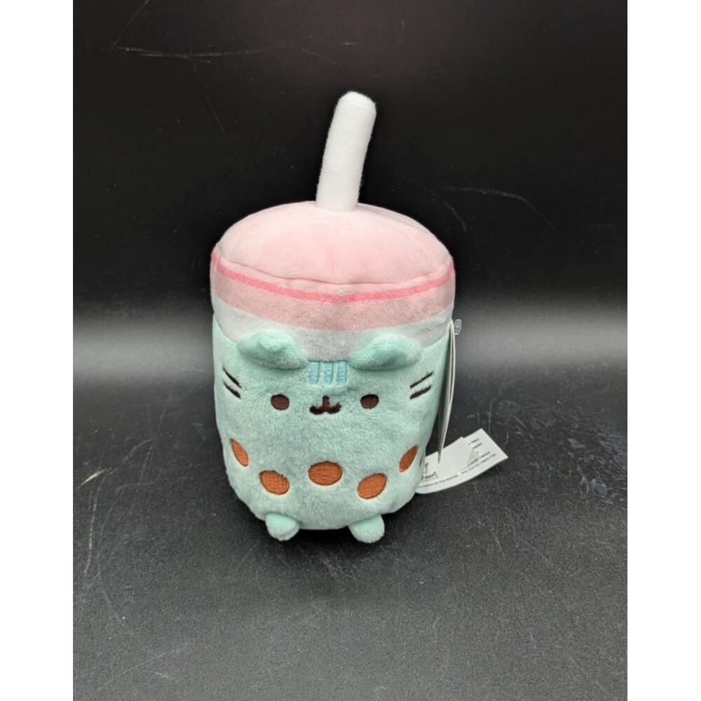 GUND Pusheen Boba Tea Cup Plush Cat Stuffed Animal 6” New With Tags